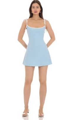 LUCY IN THE SKY Mini Dresses^Shoulder Ties Dress In Light Blue