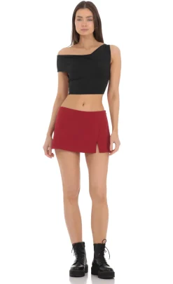 LUCY IN THE SKY Skirts^Side Slit Mini Skirt In Red