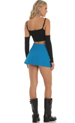 LUCY IN THE SKY Skirts|Shorts^Side Slit Skort In Blue