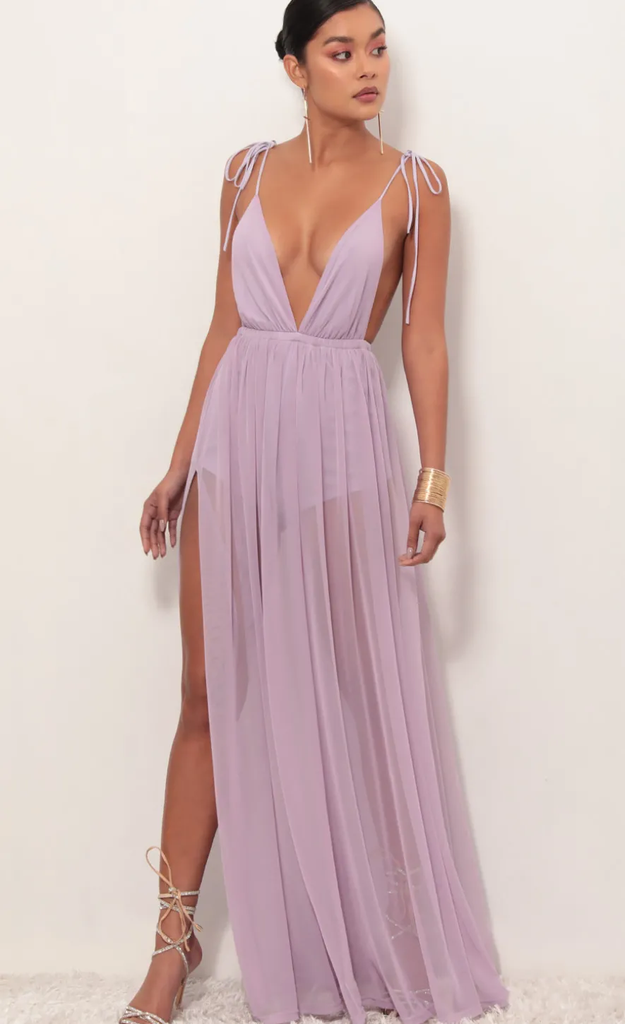 LUCY IN THE SKY Maxi Dresses|Rompers^Skylar Love Ties Maxi Dress In Lavender