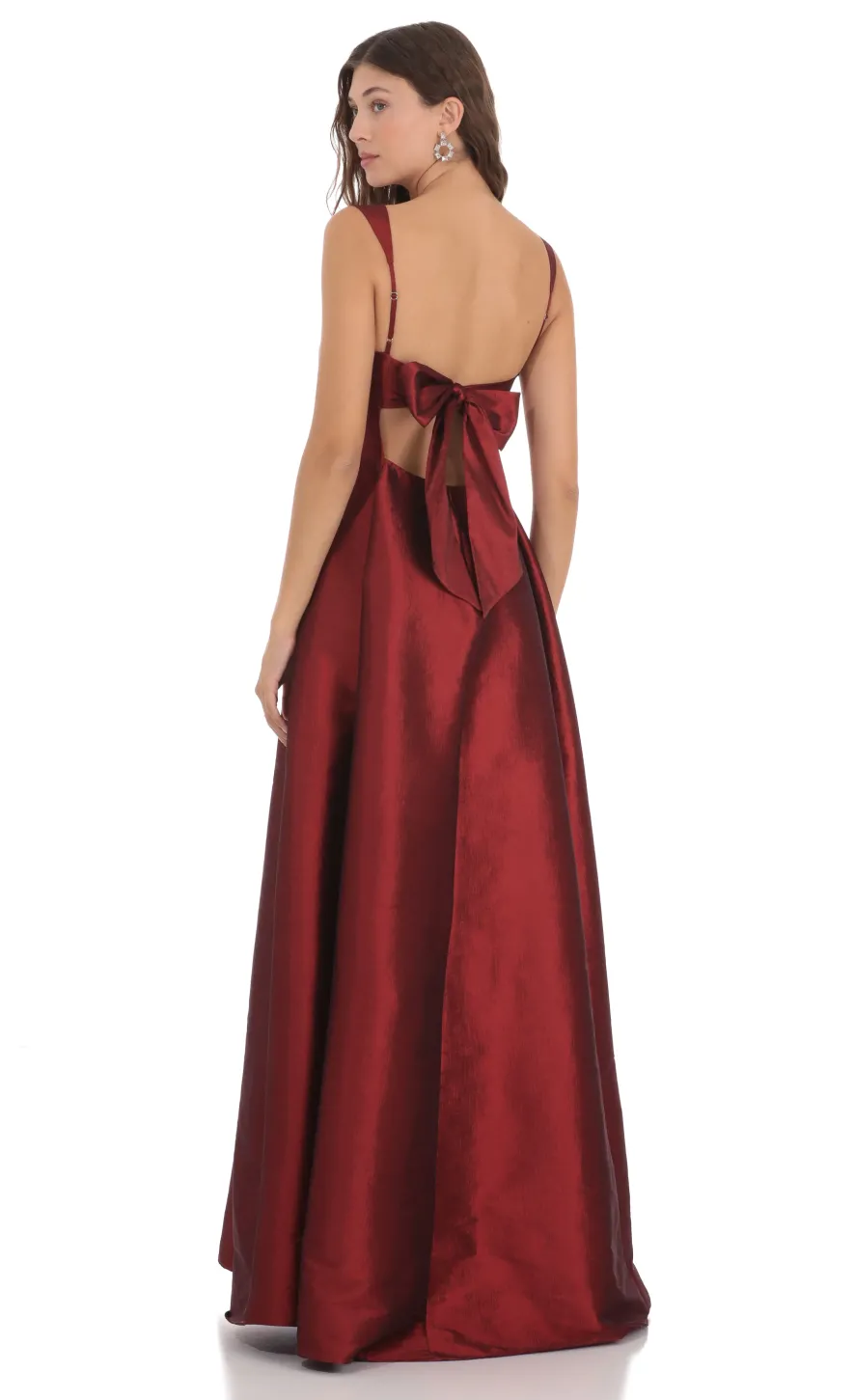 LUCY IN THE SKY Maxi Dresses^Square Neck Fit And Flare Maxi Dress In Maroon