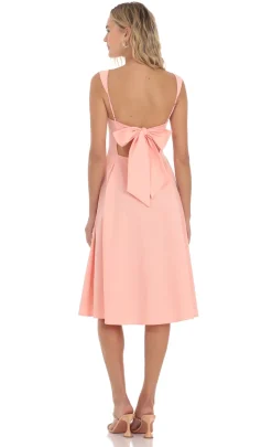 LUCY IN THE SKY Midi Dresses^Square Neck Flare Midi Dress In Pink