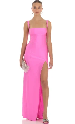 LUCY IN THE SKY Maxi Dresses^Square Neck Maxi Dress In Hot Pink