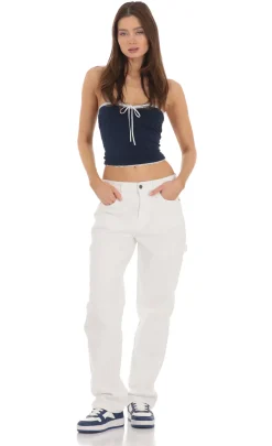 LUCY IN THE SKY Jeans^Straight Cargo Jeans In White