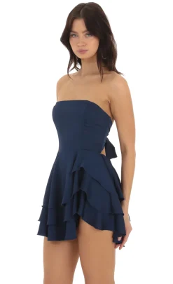 LUCY IN THE SKY Mini Dresses^Strapless Asymmetrical Dress In Navy