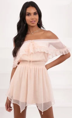 LUCY IN THE SKY Mini Dresses^Strapless Chiffon Dress In Pink
