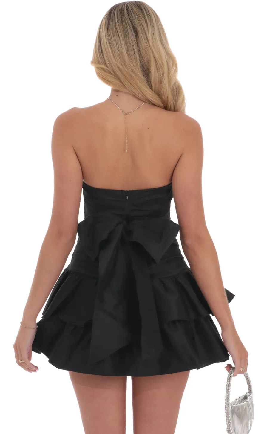 LUCY IN THE SKY Mini Dresses^Strapless Cutout Ruffle Dress In Black