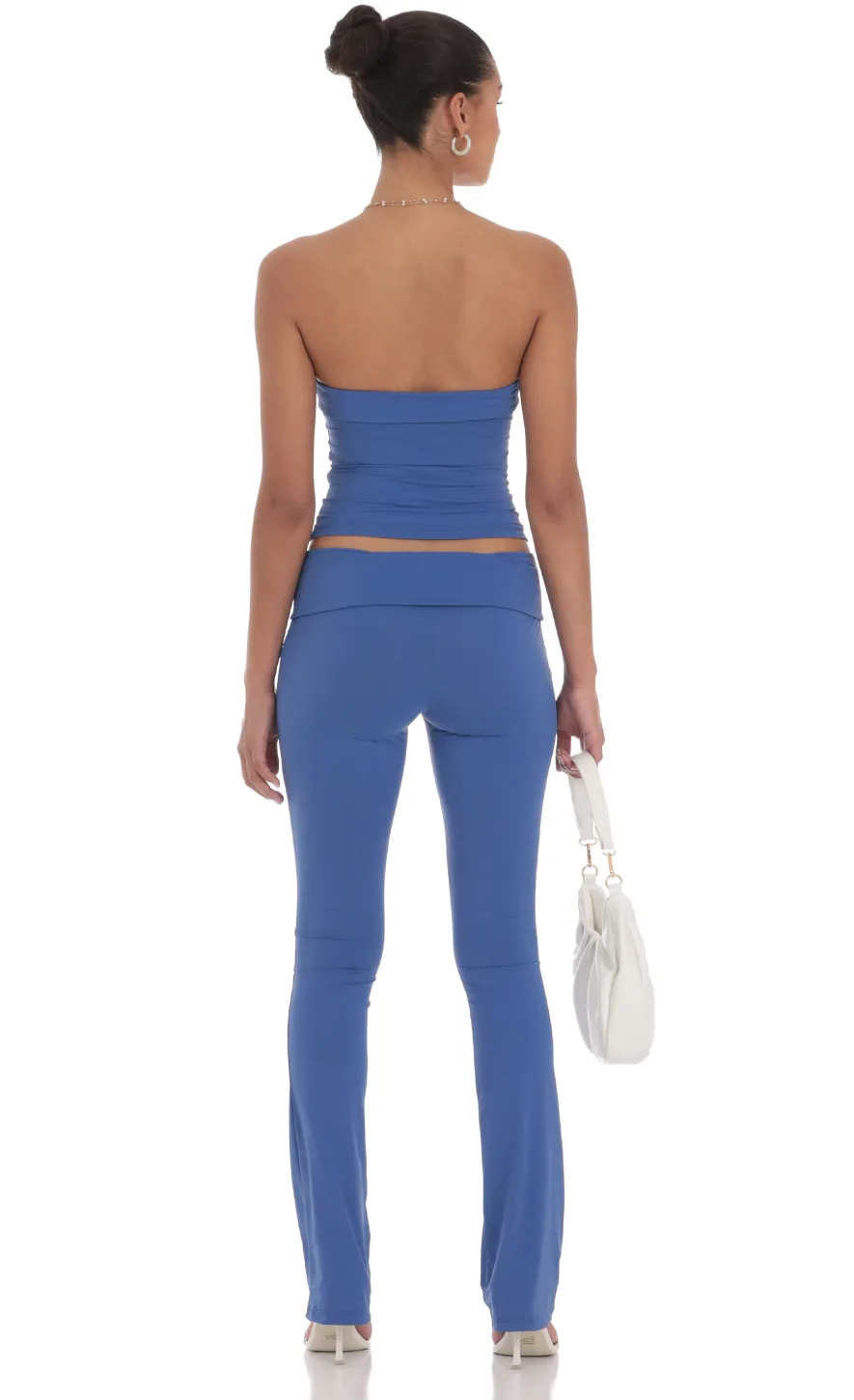 LUCY IN THE SKY Tops|Pants^Strapless Two Piece Set In Navy