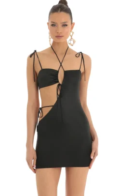 LUCY IN THE SKY Mini Dresses^Strappy Cut Out Dress In Black