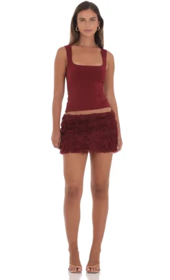 LUCY IN THE SKY Tops^Stretch Scoop Top In Maroon