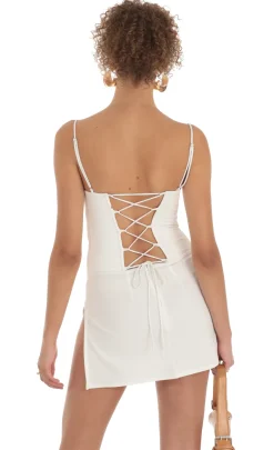 LUCY IN THE SKY Mini Dresses^Sweetheart Corset Dress In White