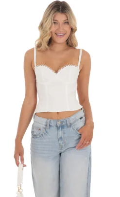 LUCY IN THE SKY Tops^Sweetheart Neck Open Back Top In White