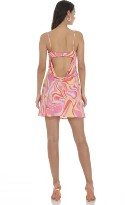LUCY IN THE SKY Mini Dresses^Swirl Open Back Dress In Pink