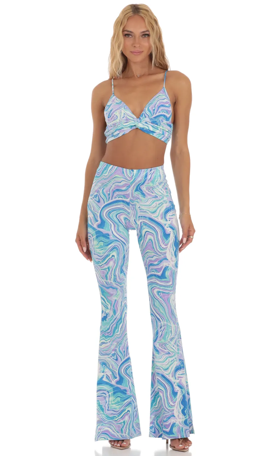 LUCY IN THE SKY Two-Piece Sets|Pants^Swirl Two Piece Set In Blue