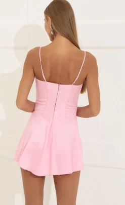 LUCY IN THE SKY Mini Dresses^Taffeta Corset Dress In Pink