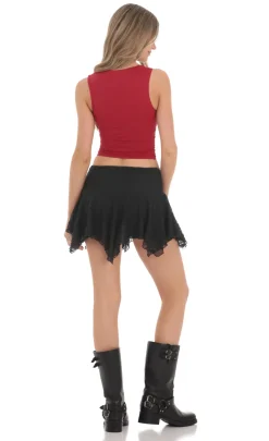 LUCY IN THE SKY Skirts^Textured Asymmetrical Skirt In Black