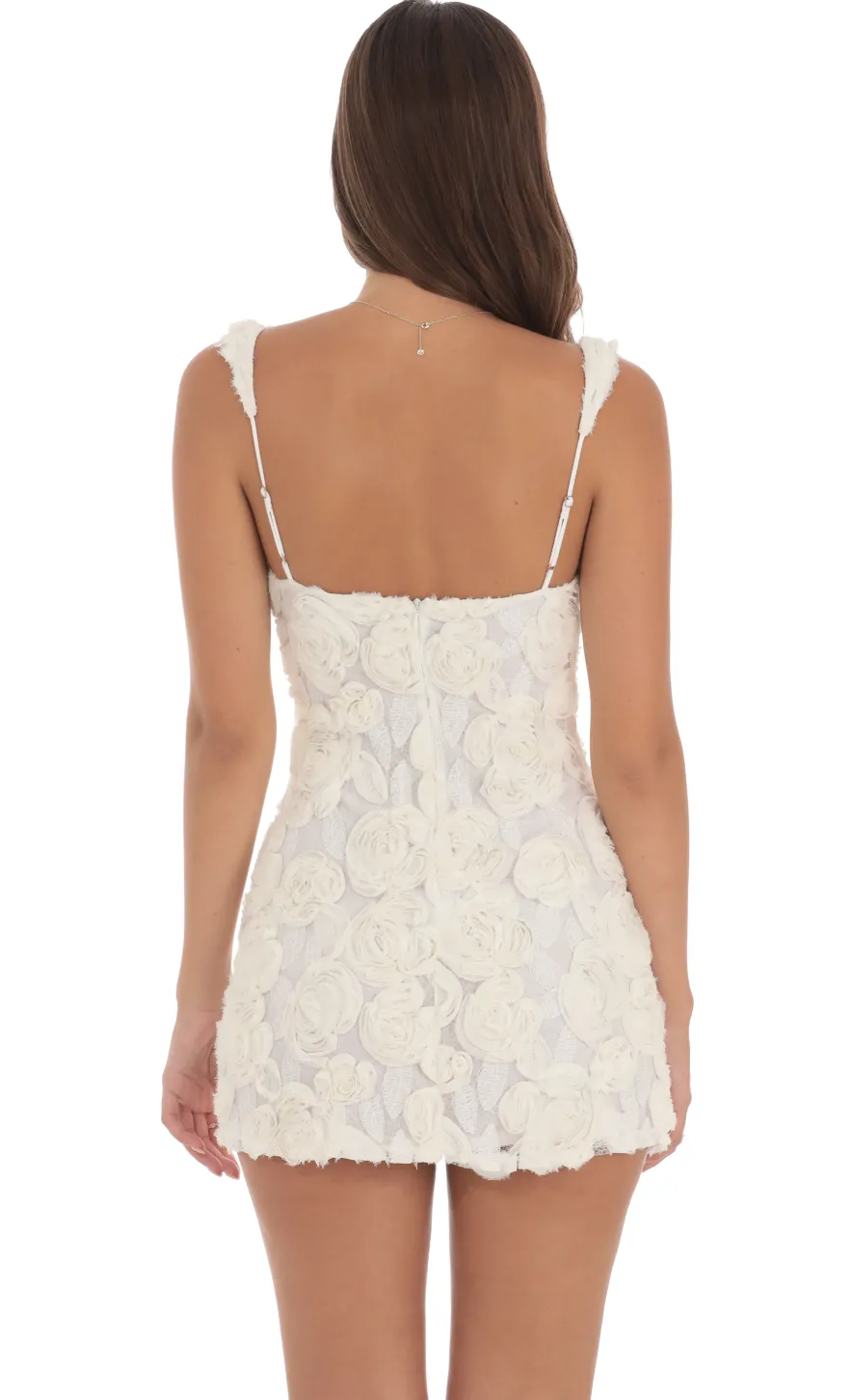 LUCY IN THE SKY Mini Dresses^Textured Floral Bodycon Dress In White