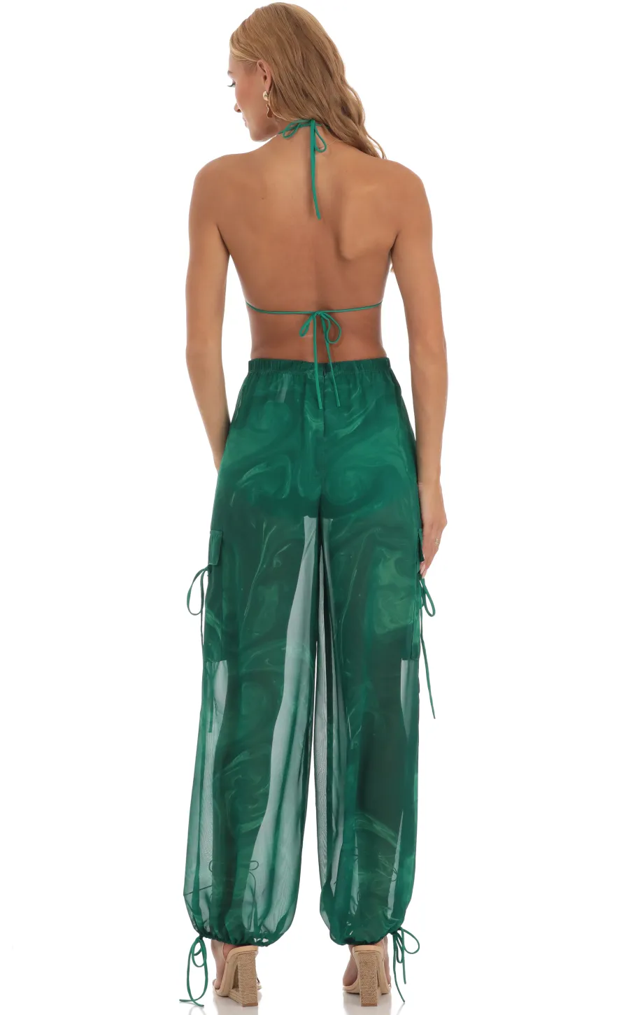 LUCY IN THE SKY Two-Piece Sets|Pants^Three Piece Set In Green Swirl