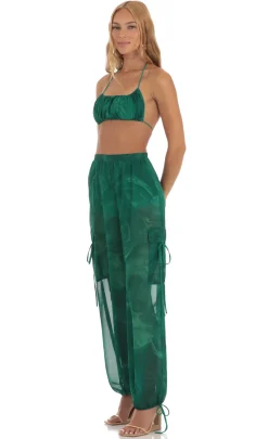 LUCY IN THE SKY Two-Piece Sets|Pants^Three Piece Set In Green Swirl