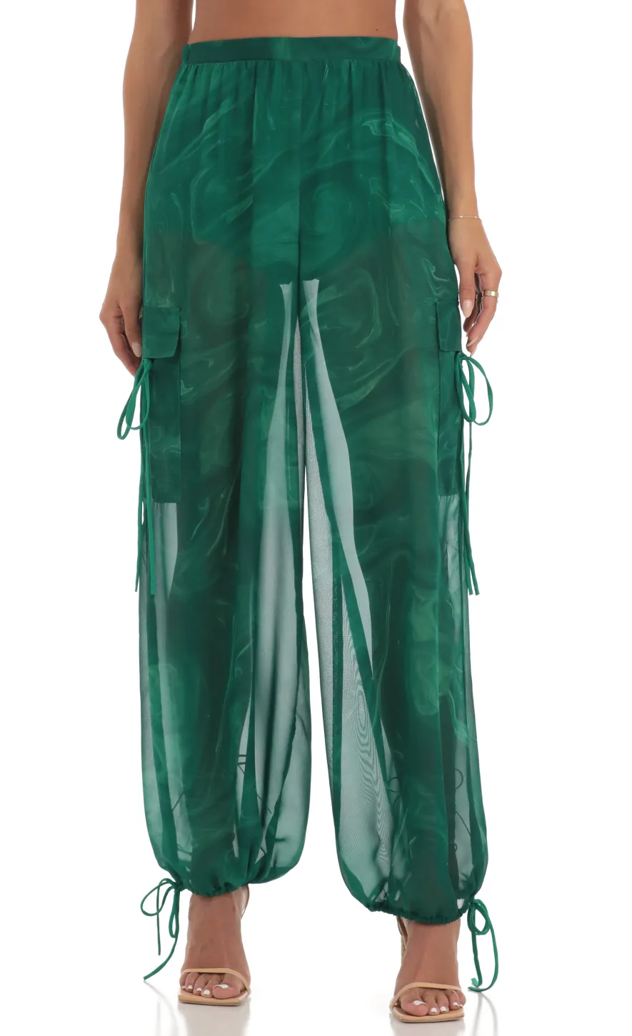 LUCY IN THE SKY Two-Piece Sets|Pants^Three Piece Set In Green Swirl