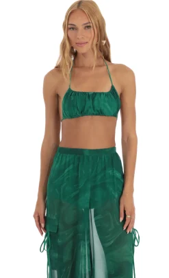 LUCY IN THE SKY Two-Piece Sets|Pants^Three Piece Set In Green Swirl