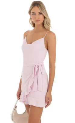 LUCY IN THE SKY Mini Dresses^Tie Mini Dress In Pink