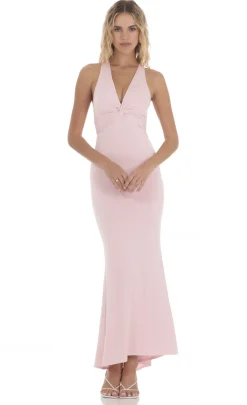 LUCY IN THE SKY Maxi Dresses^Twist V-Neck Maxi Dress In Pink