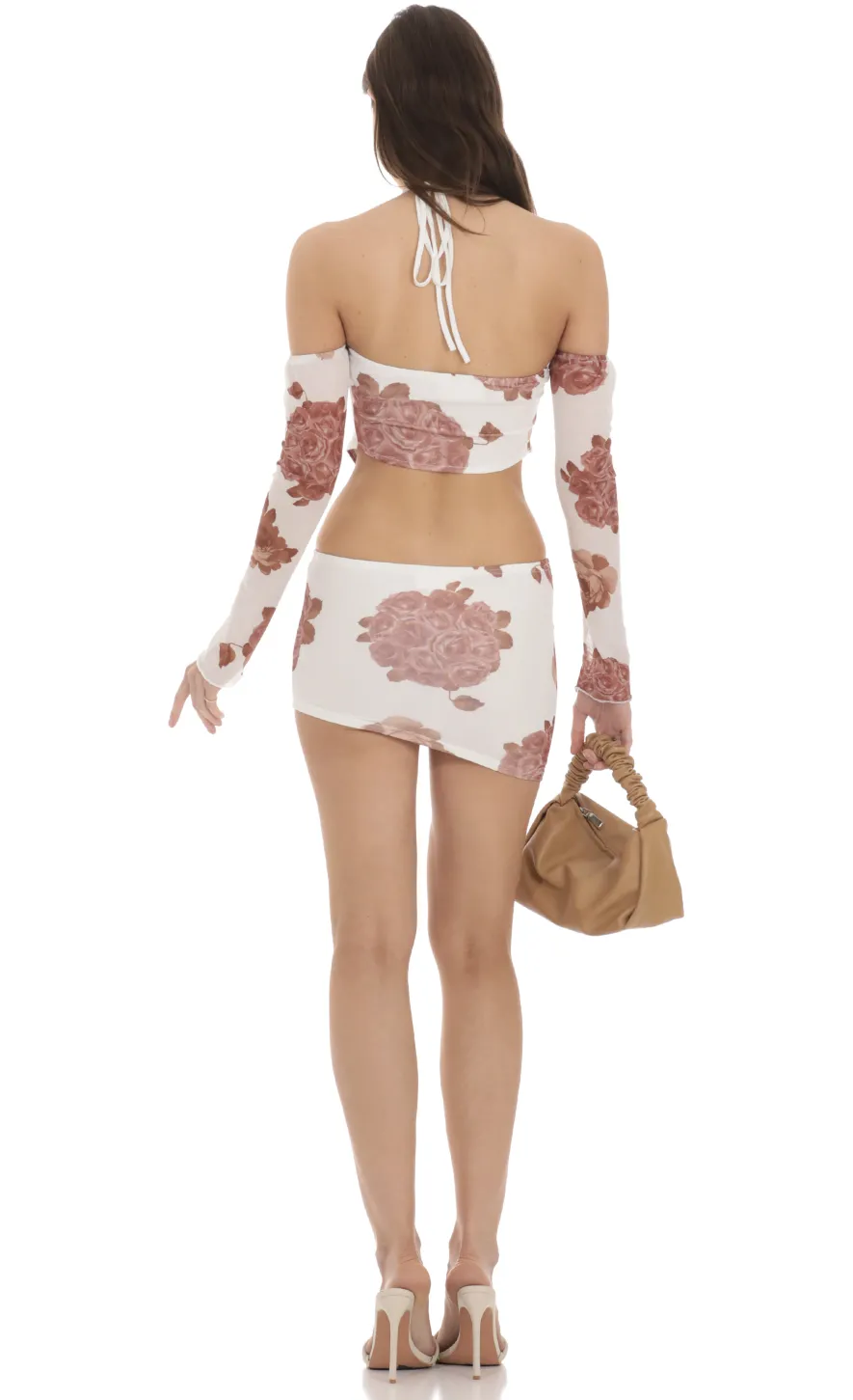 LUCY IN THE SKY Two-Piece Sets^Two Piece Mesh Floral Set In White