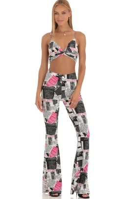 LUCY IN THE SKY Two-Piece Sets^Two Piece Set In Newspapper Print