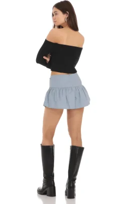 LUCY IN THE SKY Skirts|Shorts^Velvet Ribbon Skort In Blue