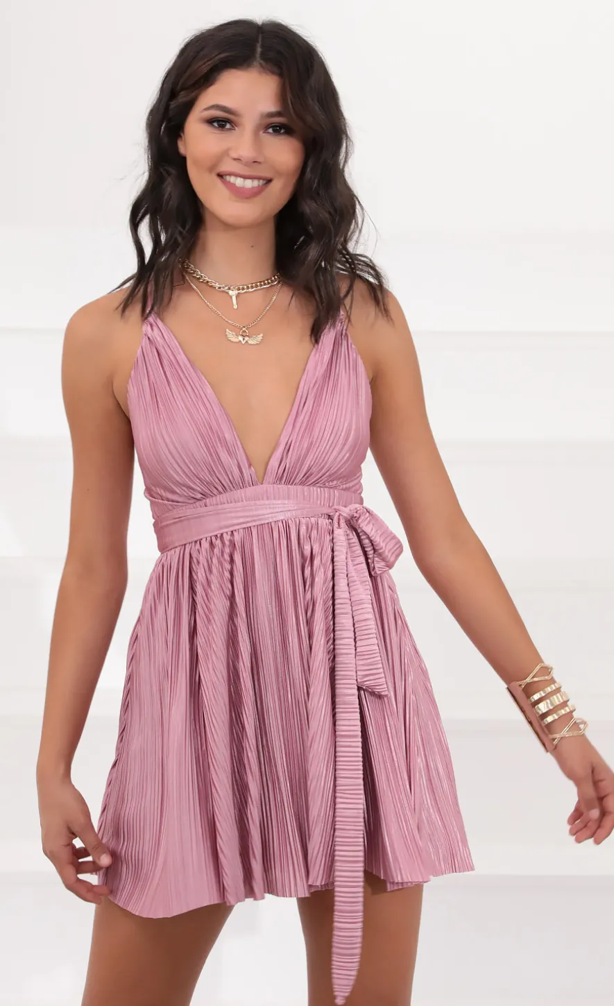 LUCY IN THE SKY Mini Dresses^Wrap Dress In Pink