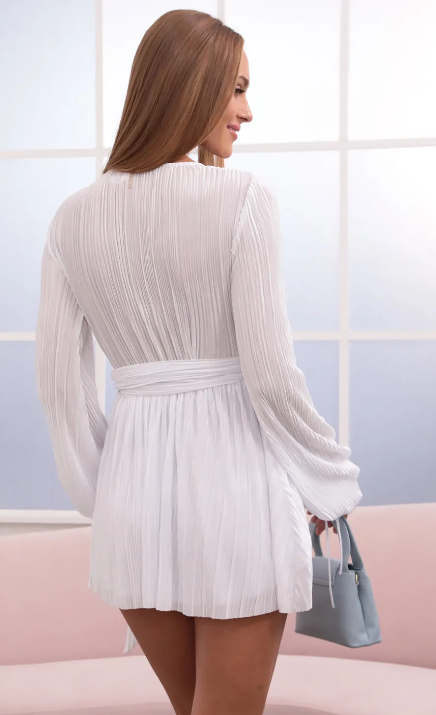 LUCY IN THE SKY Mini Dresses^Wrap Dress In White