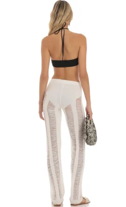 LUCY IN THE SKY Pants^Yoly Crochet Pants In White